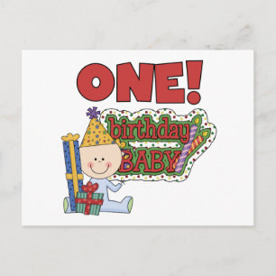 Baby Baby 1. Geburtstag - Hemden und Geschenke Postkarte