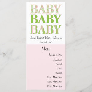 Baby, Baby, Baby-Menü-Karte Menükarte