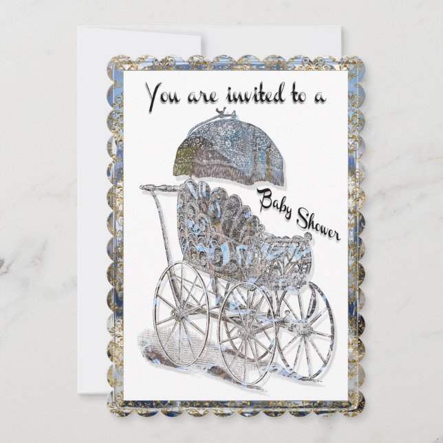 Baby-Baby-Babyparty Einladung (Vorderseite)