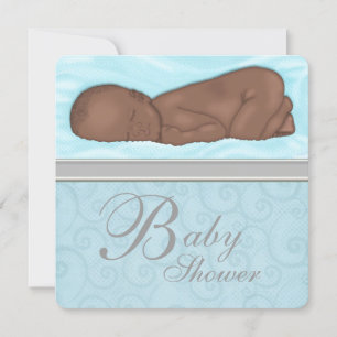 Baby Baby Boy Blue Gray Baby Dusche Einladung