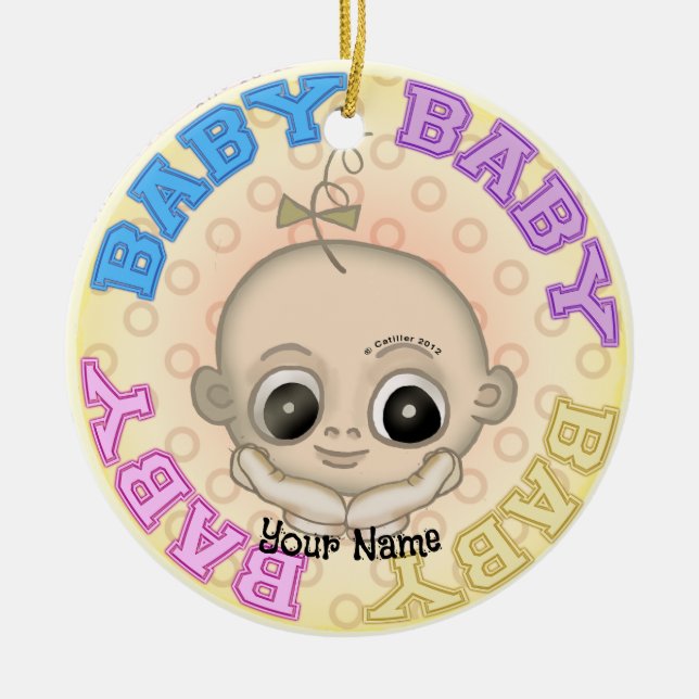 Baby Baby Face Keramik Ornament (Vorne)