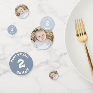 Baby-Baby-Foto 2. Geburtstag Konfetti