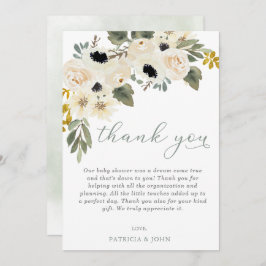 Baby-Baby in Bloom Ivory Floral Girl Babydusche Dankeskarte