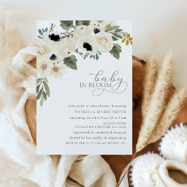 Baby-Baby in Bloom Ivory Floral Girl Babydusche Einladung