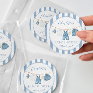 Baby-Baby-Shower "Blue Jean Baby" Runder Aufkleber