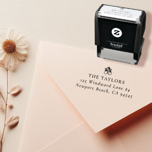 Baby Ballerina Schuhe Familienname und Rücksendead Permastempel