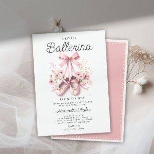 Baby Ballerina Schuhe Wildblumen Bow Girl Dusche Einladung