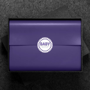 Baby Balloon Royal Violet Lila Baby Dusche Runder Aufkleber