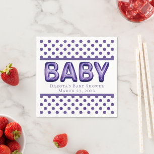 Baby Balloon Royal Violet Lila Baby Dusche Serviette