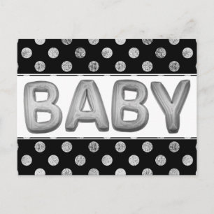 Baby Balloon Unisex Silver Shower oder Reveal Postkarte