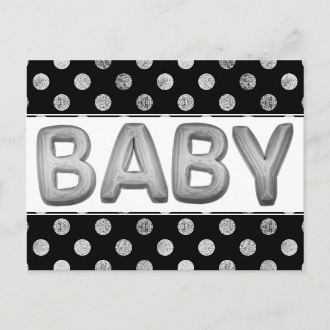 Baby Balloon | Unisex Silver Shower oder Reveal Postkarte (Vorderseite)