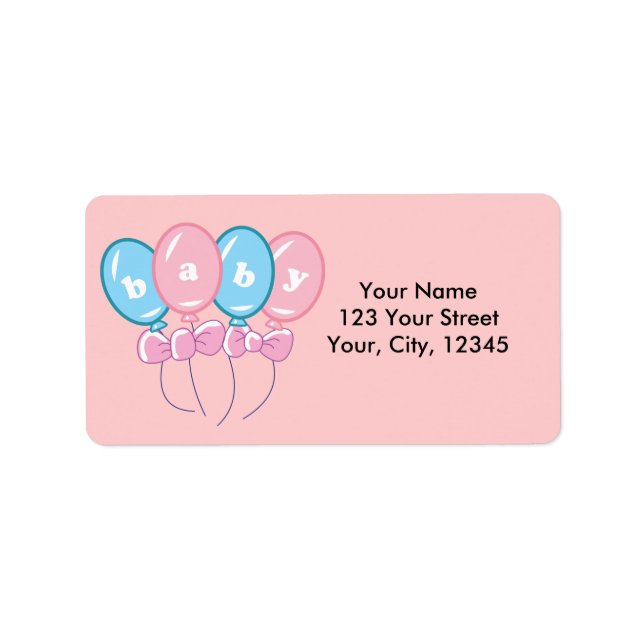 Baby Balloons Adressaufkleber (Vorne)
