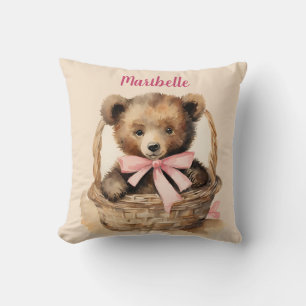 Baby-Bär-Mädchen Personalisiert Kissen