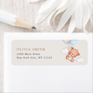 Baby Bär, Teddy Bär, Blue Balloons, Babydusche