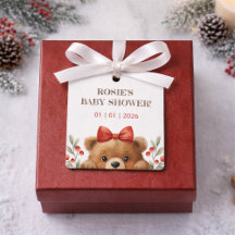 Baby-Bär und Ebereschen-Beeren-Baby-Shower