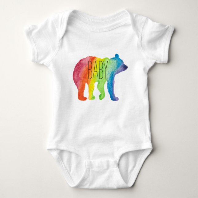 Baby-Bärn-Aquarell-Familien-Stolz-Bodysuit Baby Strampler (Vorderseite)