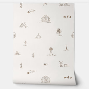 Baby Barnyard Minimalistisch Wallpaper Tapete