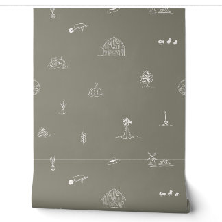 Baby Barnyard Minimalistisch Wallpaper Tapete