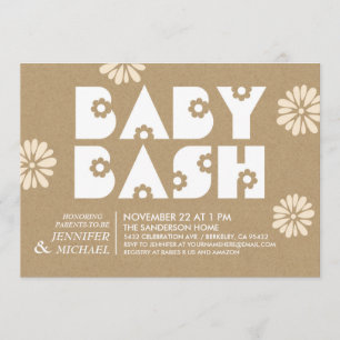 Baby Bash   Baby Shower Einladungen Kraft Paper v1
