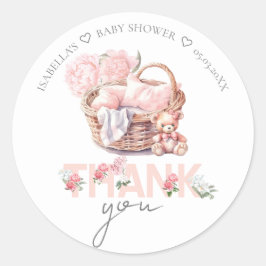 Baby Basket Personalisiert Danke Baby Dusche Runder Aufkleber