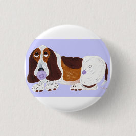 Baby Basset Hound Button