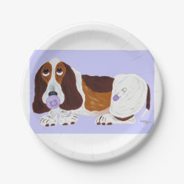 Baby Basset Hound Pappteller