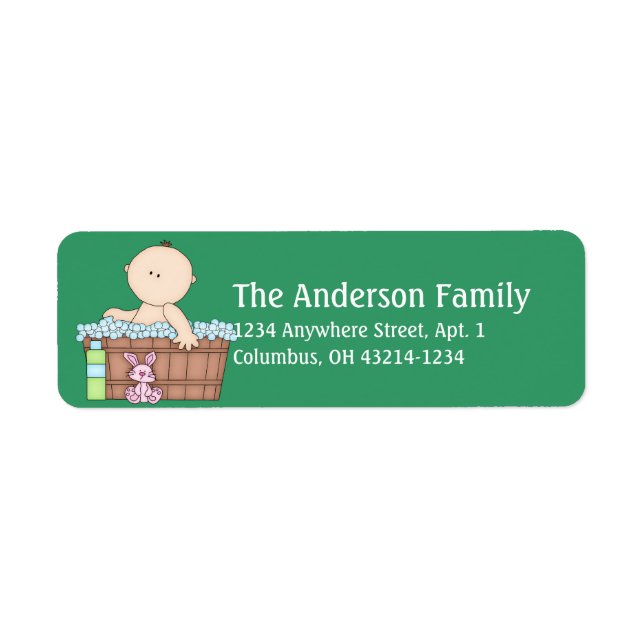 Baby Bathtime Address Labels (Vorne)