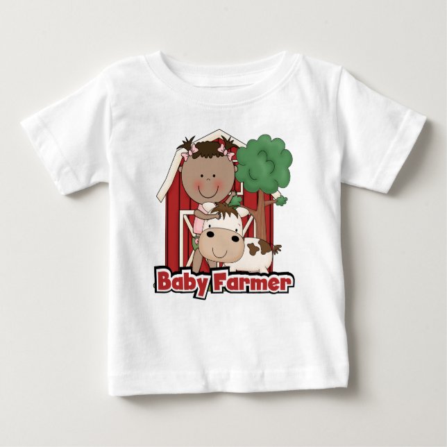 Baby-Bauer mit Kuh-T-Shirts und Geschenken Baby T-shirt (Vorderseite)