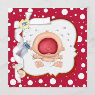 Baby Bawling Funny Neutral Baby Shower Einladung