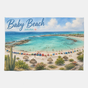Baby Beach Aruba Karibik Reise Souvenir Geschirrtuch