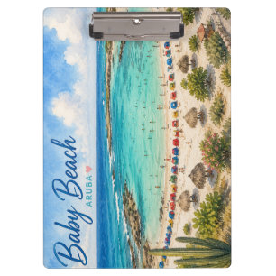 Baby Beach Aruba Karibik Reise Souvenir Klemmbrett