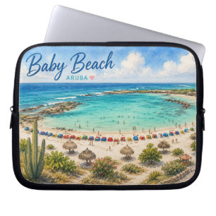 Baby Beach Aruba Karibik Reise Souvenir Laptopschutzhülle