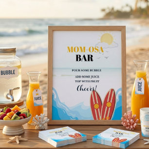 Baby Beach Surfbrett Babydusche Gefälligkeitszeich Poster