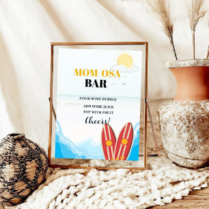 Baby Beach Surfbrett Babydusche Gefälligkeitszeich Poster