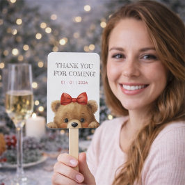 Baby Bear And Rowan Berries Baby Shower Fächer