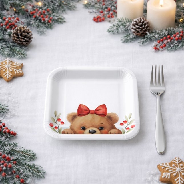 Baby Bear And Rowan Berries Baby Shower Pappteller (Baby Bear And Rowan Berries Baby Shower Paper Plates)