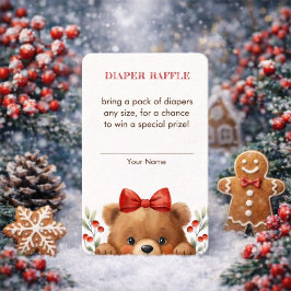 Baby Bear And Rowan Berries Diaper Raffle Begleitkarte