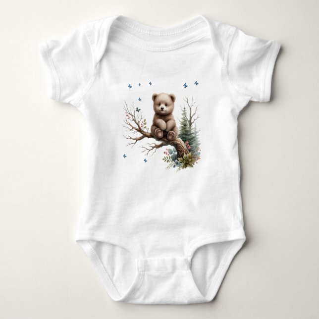 Baby Bear auf einem Baby Baby Bodysuit Baby Strampler (Vorderseite)