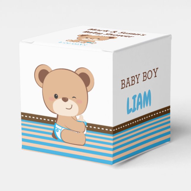 Baby Bear Baby Dusche Gefälligkeit Box 2" x 2" - J Geschenkschachtel (Vorderseite)