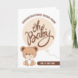 Baby Bear Baby Dusche Grusskarte Karte
