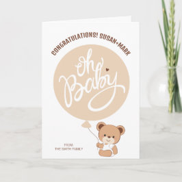 Baby Bear Baby Dusche Grusskarte Karte