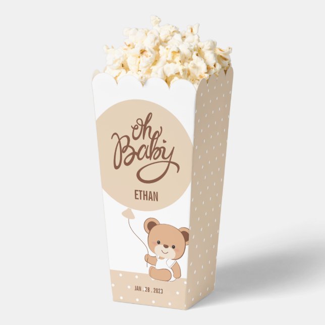 Baby Bear Baby Shower Popcorn Box Geschenkschachtel (Geplatzt)
