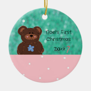 Baby Bear Baby's First Christmas Keramik Ornament