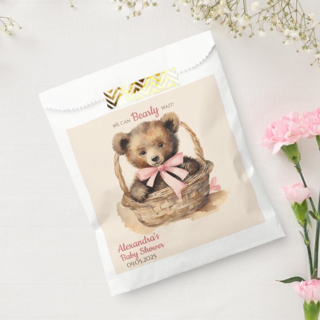 Baby Bear Bear Bearly Wait Girls Baby Dusche Geschenktütchen (Versiegelt)