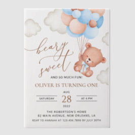 Baby Bear, Blue Balloons, erster Geburtstag