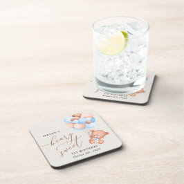 Baby Bear, Blue Balloons, erster Geburtstag Getränkeuntersetzer