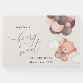 Baby Bear, Brauner Balloons, erster Geburtstag Gästebuch