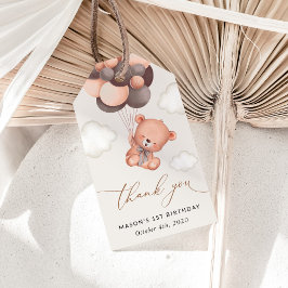 Baby Bear, Brauner Balloons, erster Geburtstag Geschenkanhänger