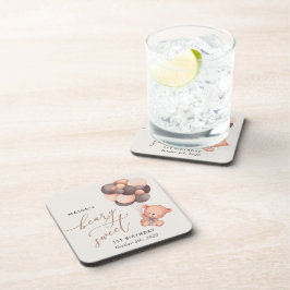 Baby Bear, Brauner Balloons, erster Geburtstag Getränkeuntersetzer