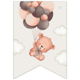 Baby Bear, Brauner Balloons, erster Geburtstag Wimpelkette